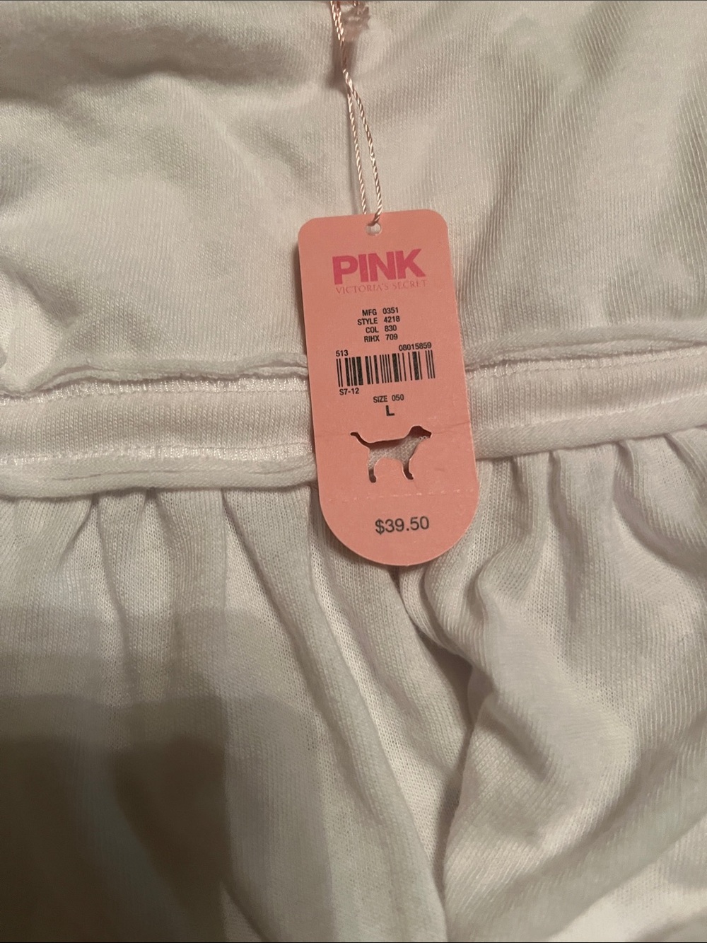 PINK Victoria's Secret White Cotton Swimsuit Coverup, NWT, Size Large - Picture 2 of 7